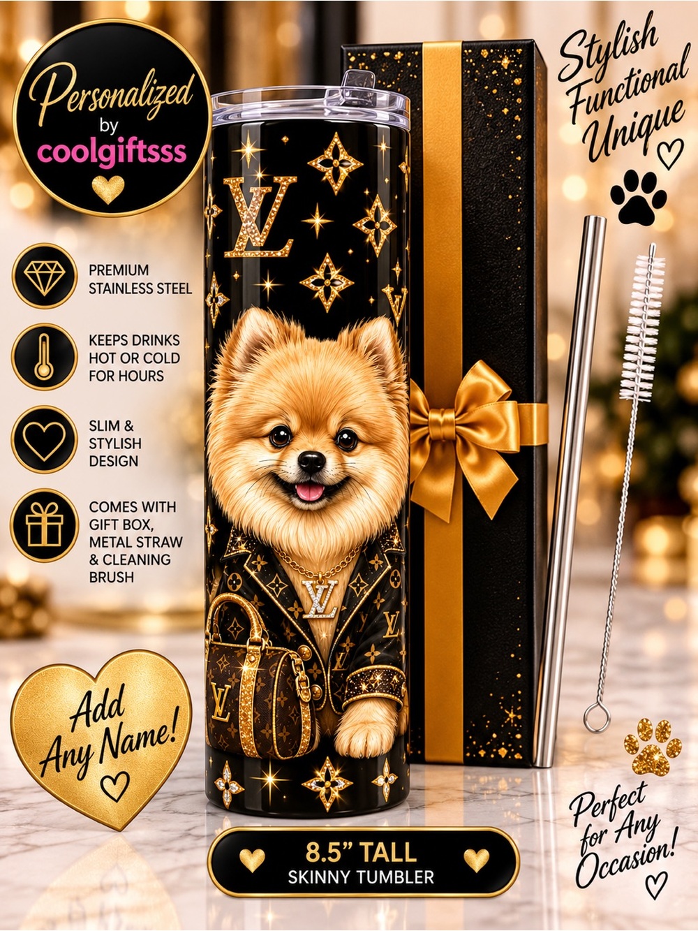 Personalized  Skinny Tumbler new made to order. Hot or cold. Great gifts pick 1